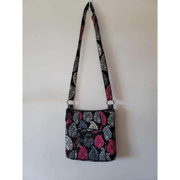 Vera Bradley Hipster Purse Gray Black and Pink - Picture 3 of 5